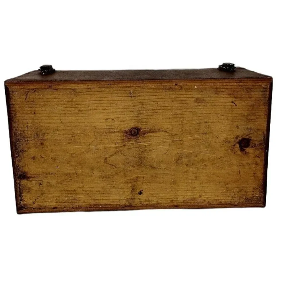 Vintage Wood Top Handle Open Tool Caddy Tote Carry Storage Shoeshine Box